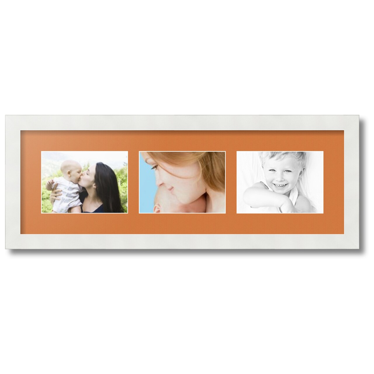 ArtToFrames Collage Photo Picture Frame with 3 - 5x7 inch Openings, Framed in White with Over 62 Mat Color Options and Plexi Glass (CSM-3966-2135)